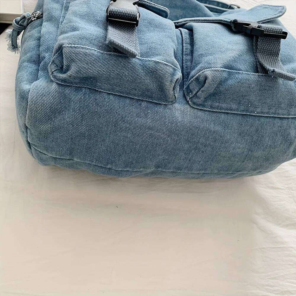 Denim Women's New Trendy Fashion Class Commuting Shoulder Large Capacity Crossbody Bag