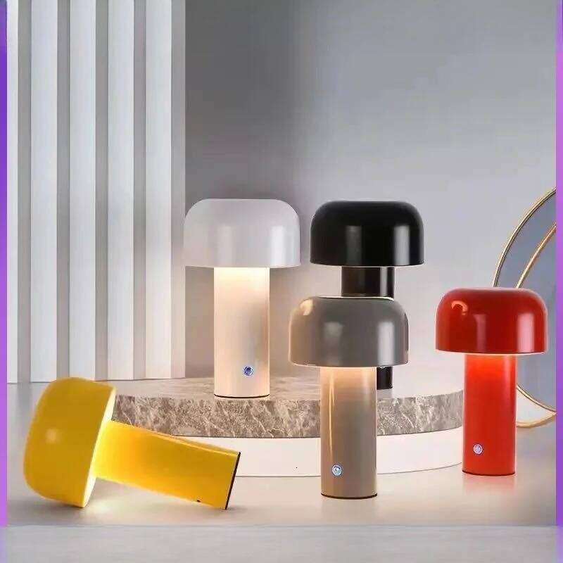 Italian mushroom Nordic restaurant bar bedside ambient portable night light charging table lamp bedroom Z260127