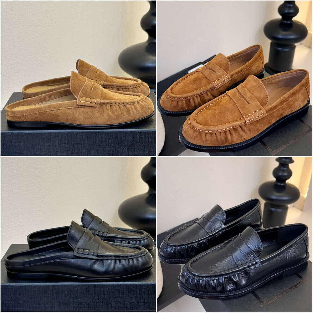 Designer Shoes Women Supple Mules Sandal Smooth Leather High-quality Baotou Slippers Beach Letter Little Leather Shoes LE EEL Suede Penny Loafer