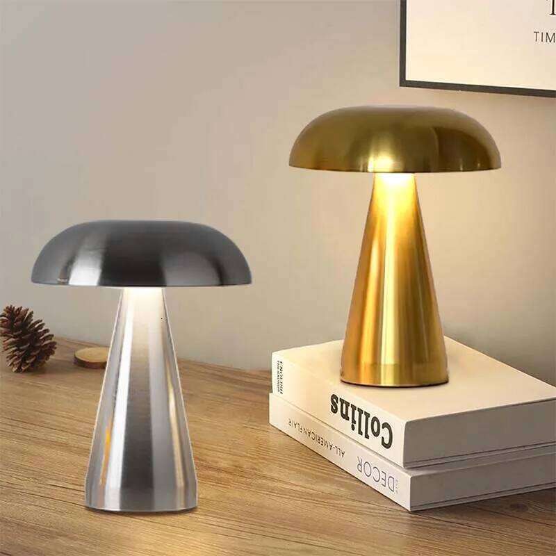 Retro Bar Mushroom Table LED Touch Sensor Three Color Dimming Desktop Night Light Rechargeable Reading Lamp Z260127