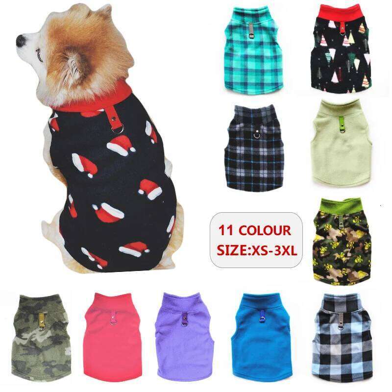 Warm Clothes Vest for Dog Puppy Fleece Clothing Soft Plaid Costume Doggy Autumn Winter Animal Pet Jacket Coat XJ260127