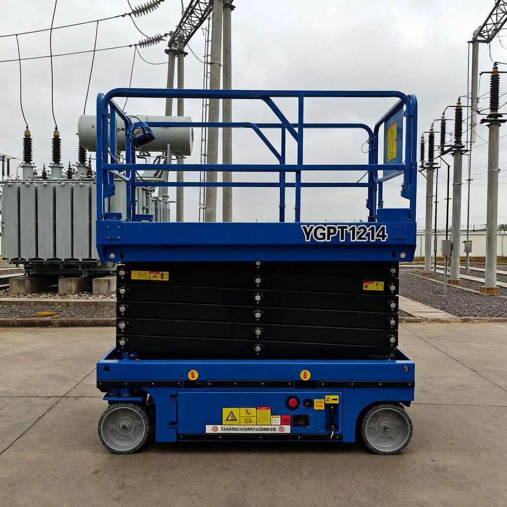 Zero Emission Electric Scissor Lift 8m Self Propelled Wheeled Platform For Eco Friendly Indoor Facility Repair And Cleaning Work