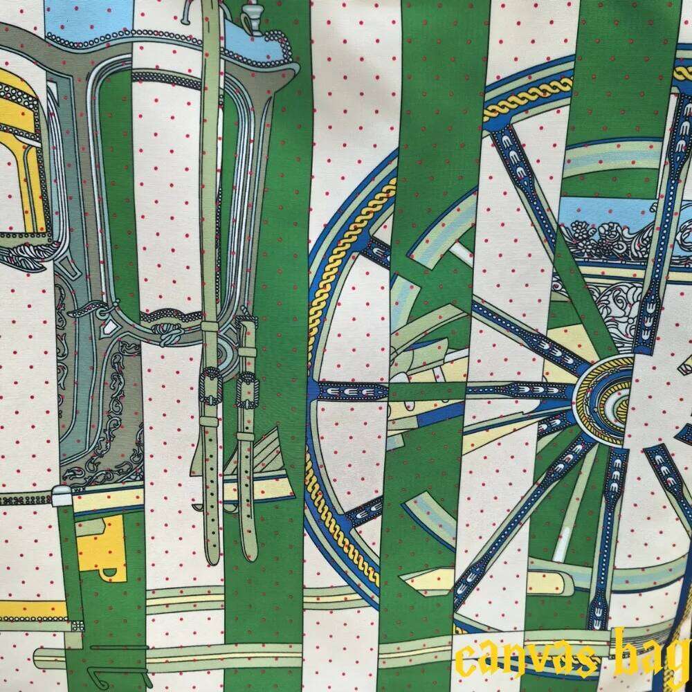 Fashion Color Matching Carriage Wheel Women's Canvas Carry Cloth Large Capacity Student Book Commuter Shoulder Bag