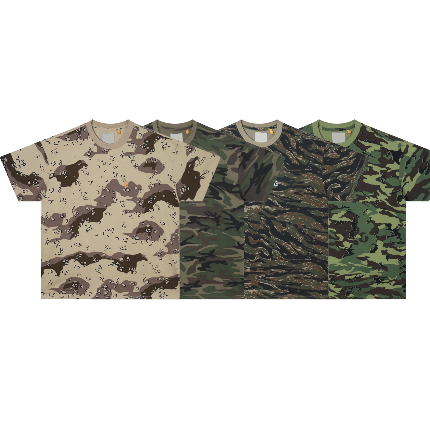 Camouflage Print Short Sleeve T-Shirts Men Women Casual Cotton Tee Fashion Letter Graphic 26ss 0127