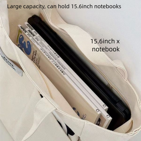 New Single Shoulder Large Capacity Fashion Handbag Urban Simple Open Solid Color Cute Panda Canvas Bag