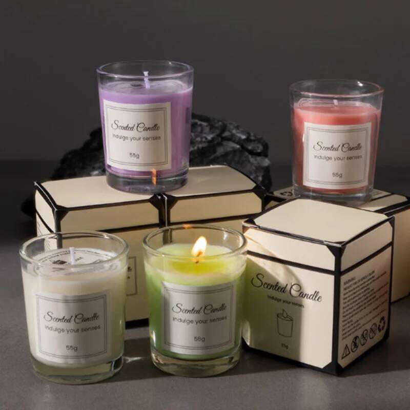Boxed aromatherapy high-end glass cups, soy smoke-free scented candles, gifts Y260127
