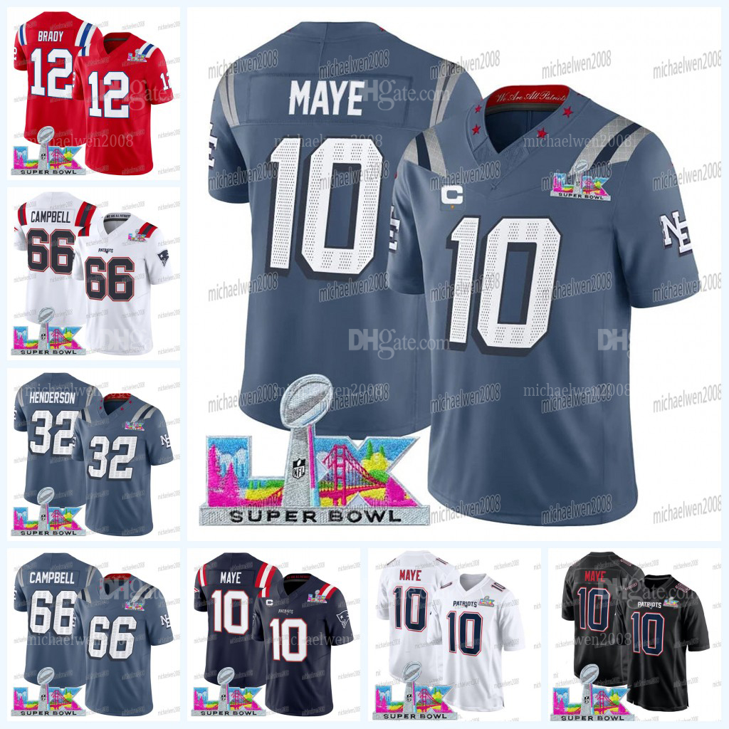 Drake Maye Patriot 2026 Super Bowl LX Stranger Things Football Jersey Tom Brady Christian Gonzalez TreVeyon Henderson Will Campbell Stevenson Diggs Women Youth
