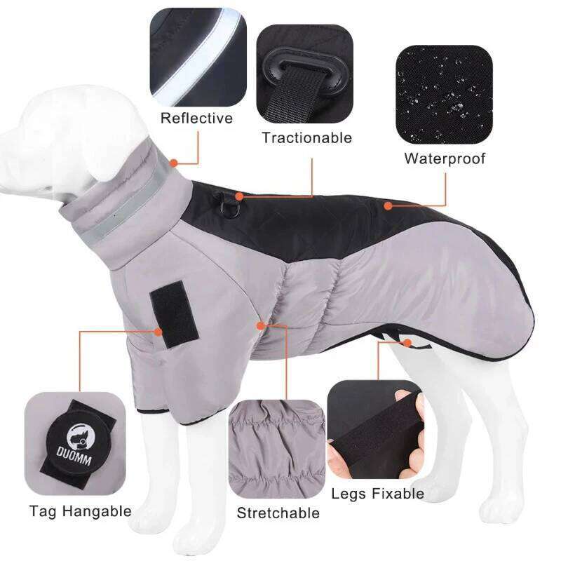 New Autumn Reflective Warm Dog Clothes Down With Thickening Waterproof Winter Cotton Jacket For Pet Dogs XJ260127