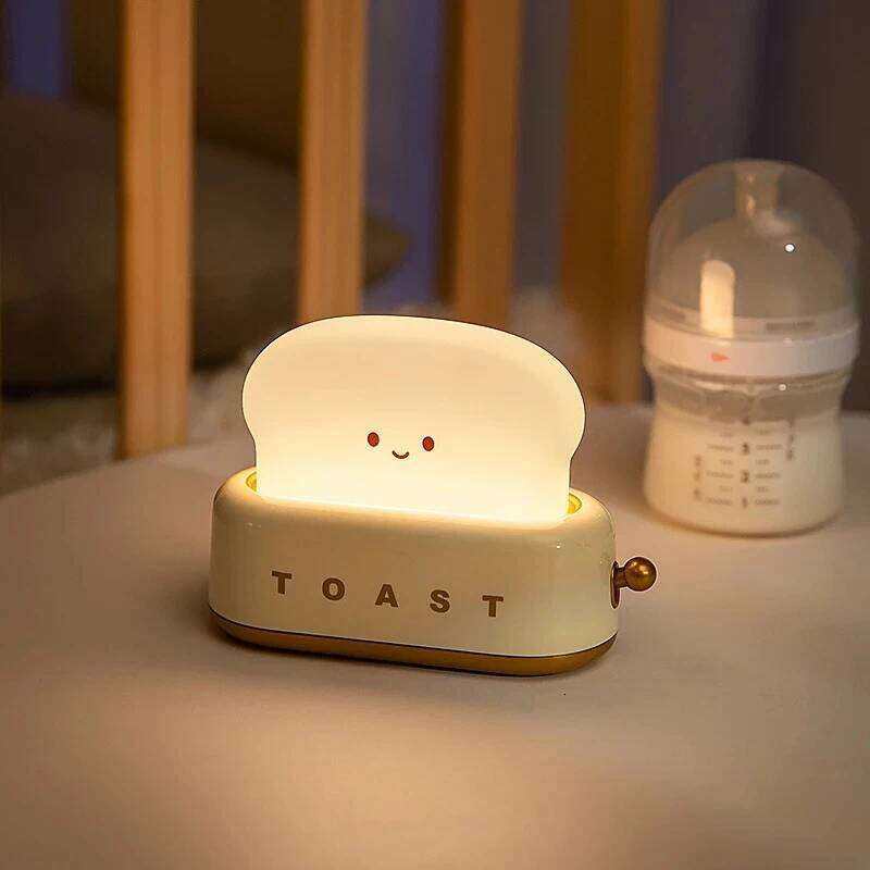 USB Rechargeable LED Bread Toast NightLight Creative Table Lamp for Bedroom Kids Room Holiday Decor Baby Gift Birthday Present Z260127