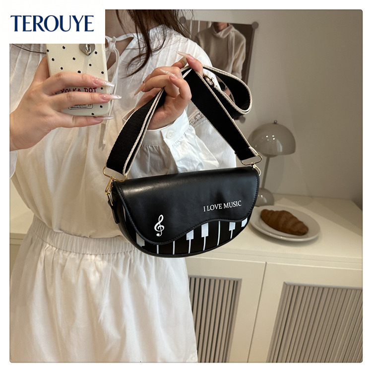 TEROUYE bag Autumn/Winter New Korean Personalized Piano Note Bag Fashion Trend Style Elegant and Simple Women's Shoulder Bag