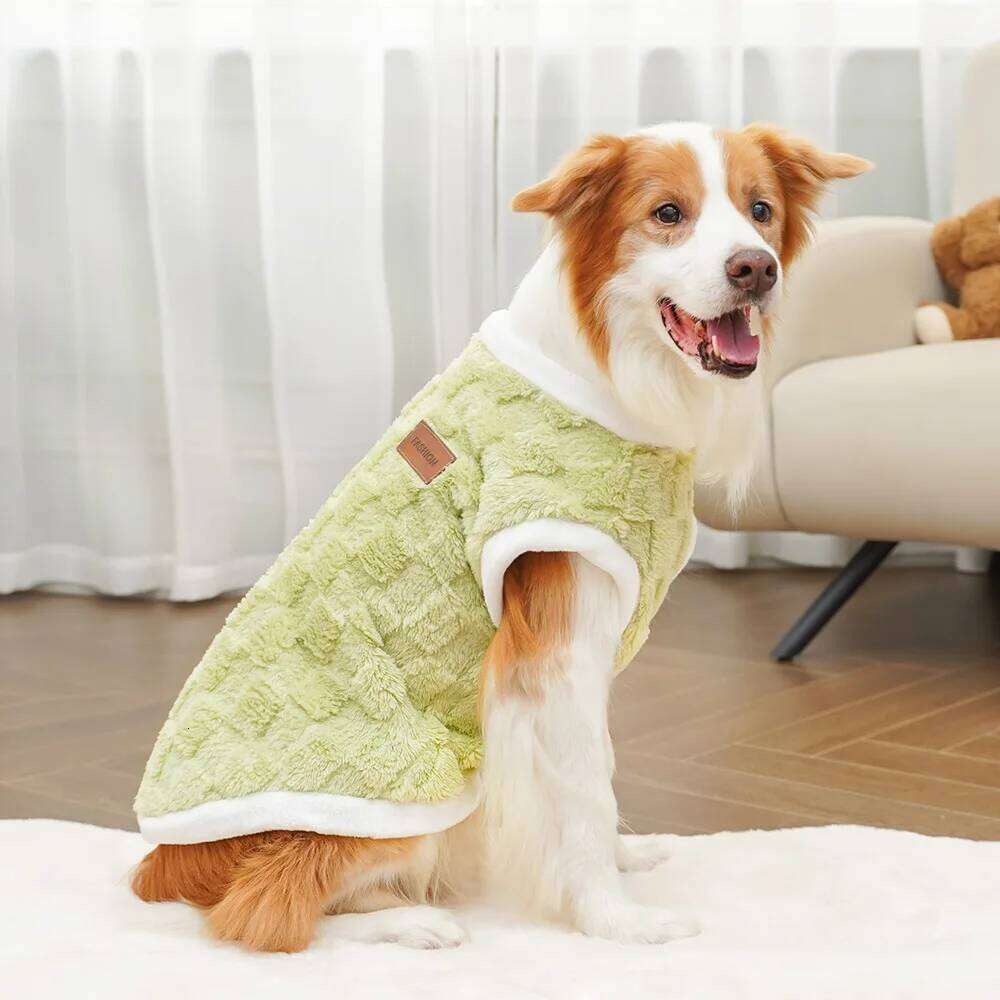 0.5-42.5kg Thick Clothes For Big Dogs Winter Warm Flannel Jacket Large Dog Pet Sweater Vest Golden Retriever Sweatshirt Coat XJ260127