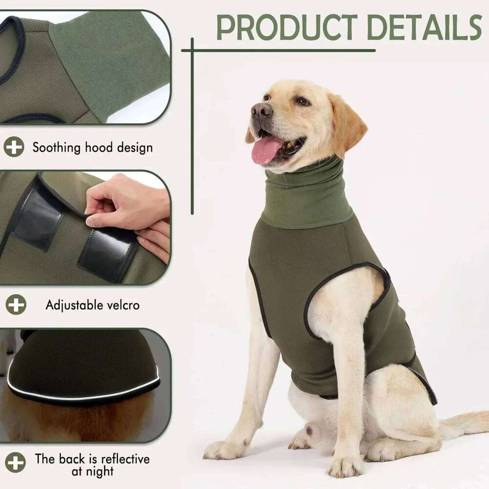 Vest, Thunder for Large Dogs, Calming Jacket with Hoodie, Fireworks, Quarantine, Anti Anxiety Dog Hoodie XJ260127