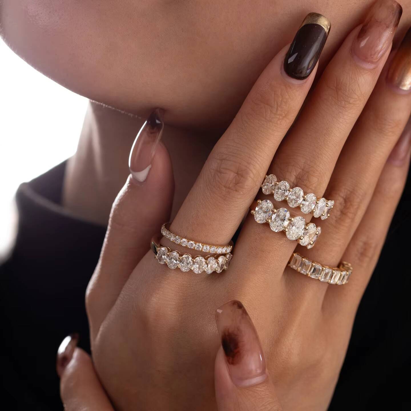 14K Gold Fine Jewelry Wedding Band IGI Oval Cut Lab Grown Diamond Ring DEF VVS VS HPHT Diamond Eternity Ring Perfect Gift