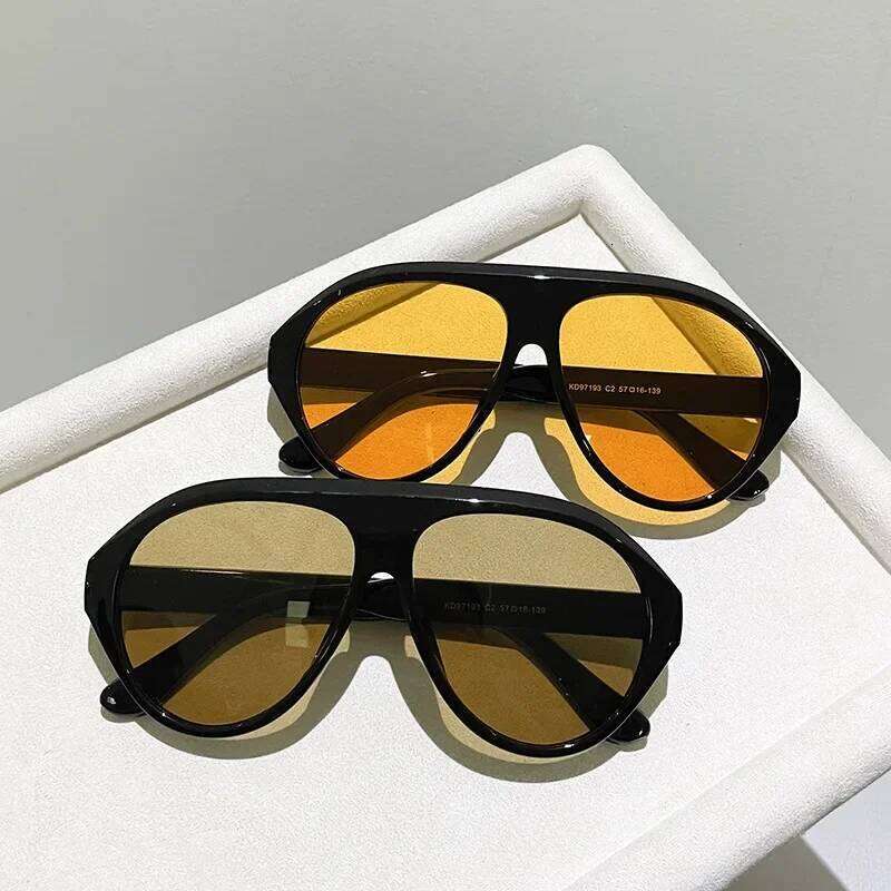 Fashion Oversized Pilot Sunglasses Women Vintage Green Orange Shades UV400 Men Outdoor Sports Driving Gradient Sun Glasses Z260127