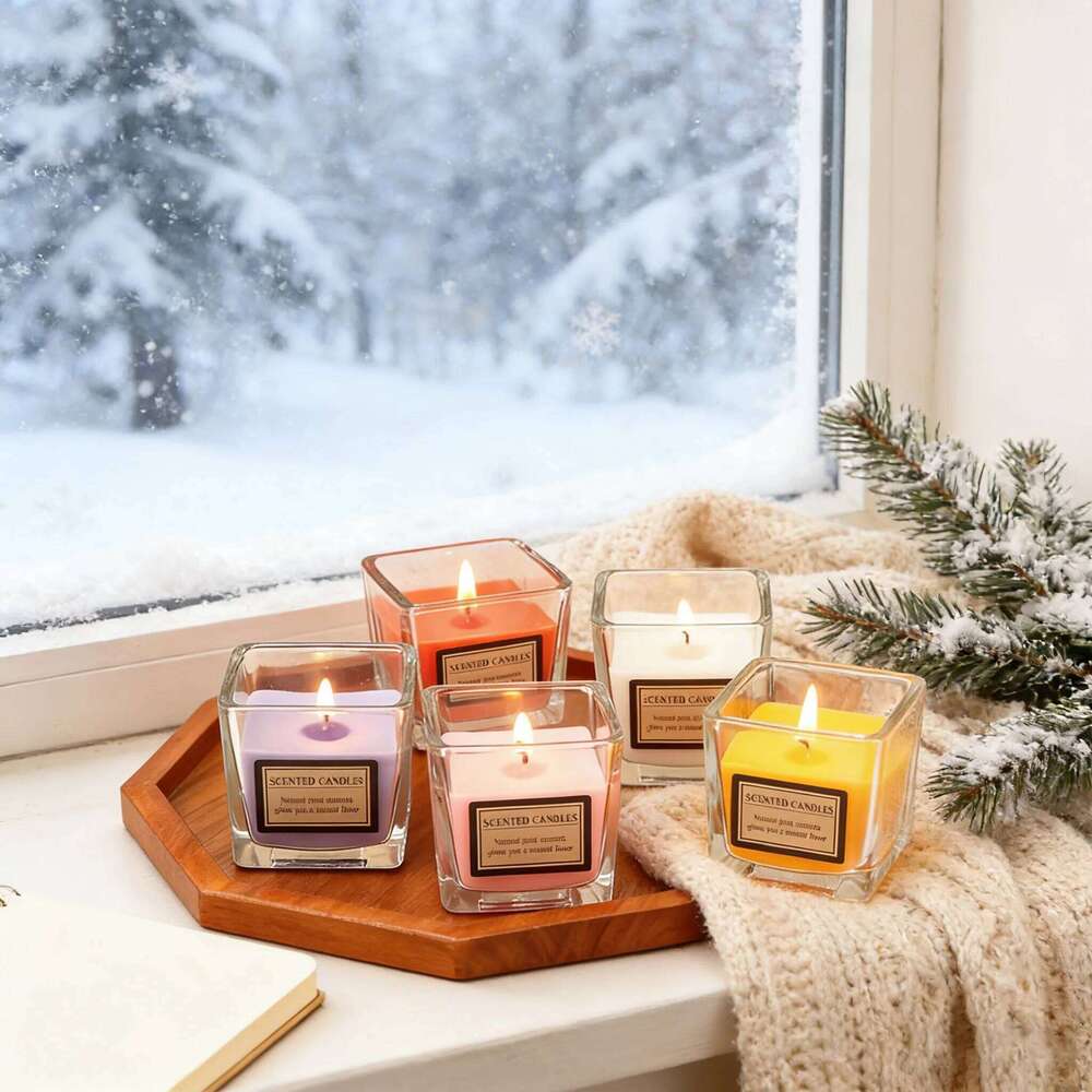 Long-Lasting Scented Candles Natural Wax Glass Jar Home Relax Yoga Stress Relief Perfect Gift for Women Y260127
