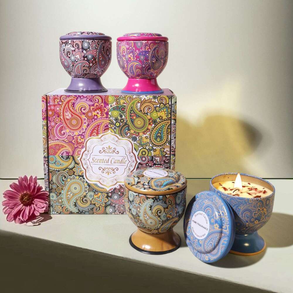 Cross-Border Hot Selling Goblet Soy Wax Tin Set Wedding Favor Aromatherapy Candle Gift Box Y260127