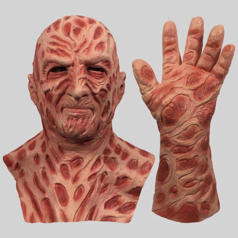 Halloween Fdy Mask Funny Movie A Nightmare on Elm Street Horror Party Cosplay Costume Prop Latex dress 26Y0127