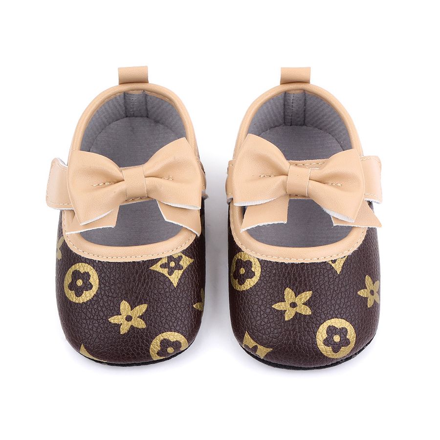 Newborn Infant Shoes Girl Princess Bow Soft Soled Non-slip Shoes First Walkers Crib Shoes Kidsnest Little Toddler Girls Shoes 0-18M K01051