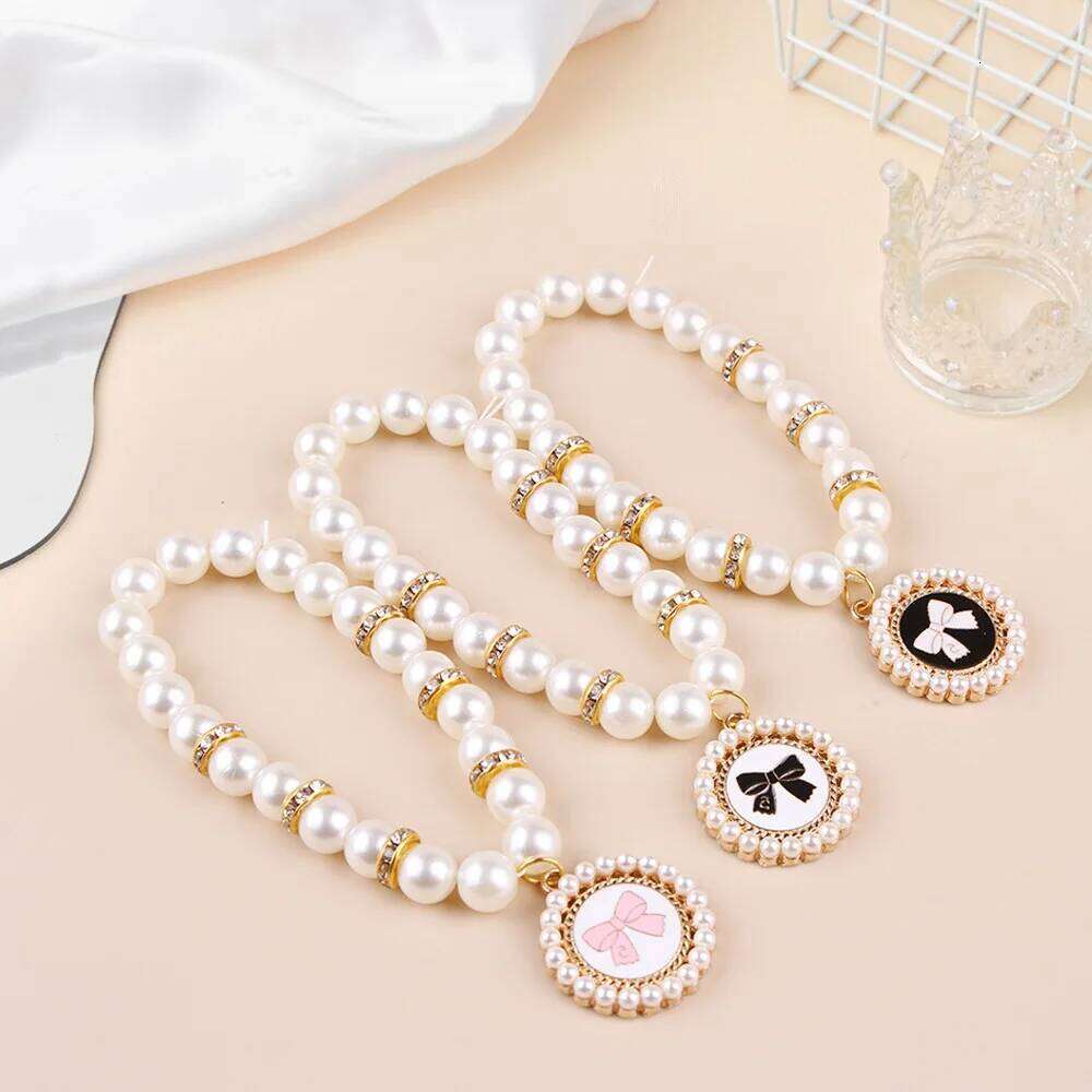 Pet Diamond Heart-Shaped Pearl Collar, Dog Pendant, Cat Necklace, Pet Jewelry