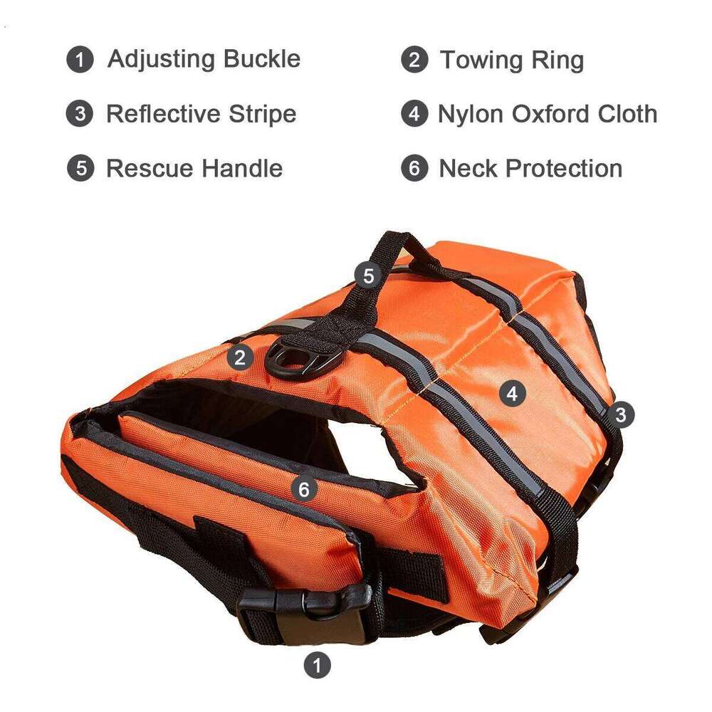 Dog Reflective Adjustable Summer Large Dogs Swimwear Safety Vest Surfing Sailboat Enhanced Buoyancy Pet Life Jacket XJ260127