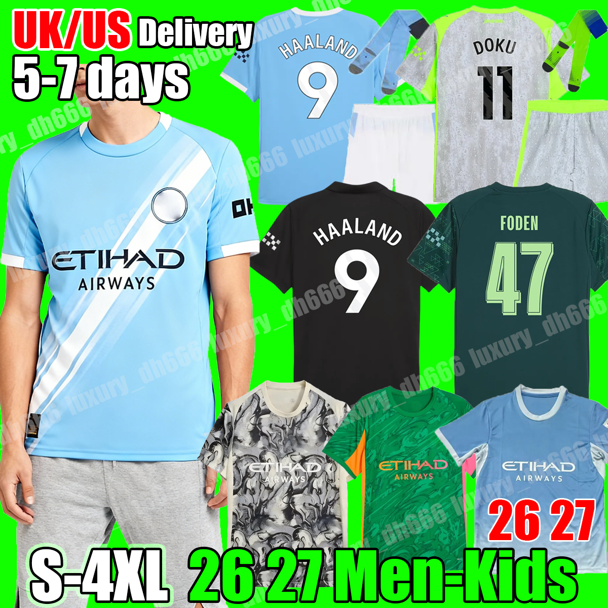 4XL HAALAND FODEN RODRIGO CHERKI man city jersey 25 26 27 BERNARDO DOKU DE BRUYNE lunar new year kids mAnCHesTeRs city football shirt away Top goalkeeper men kids kit