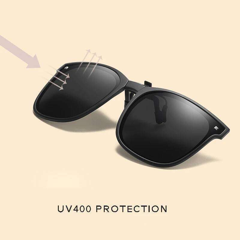 Folding Portable Sunglasses Clips Polarized UV400 Anti UVA UVB Oversized Square Flip Up Sun Glasses Lentes De Sol Mujer Z260127
