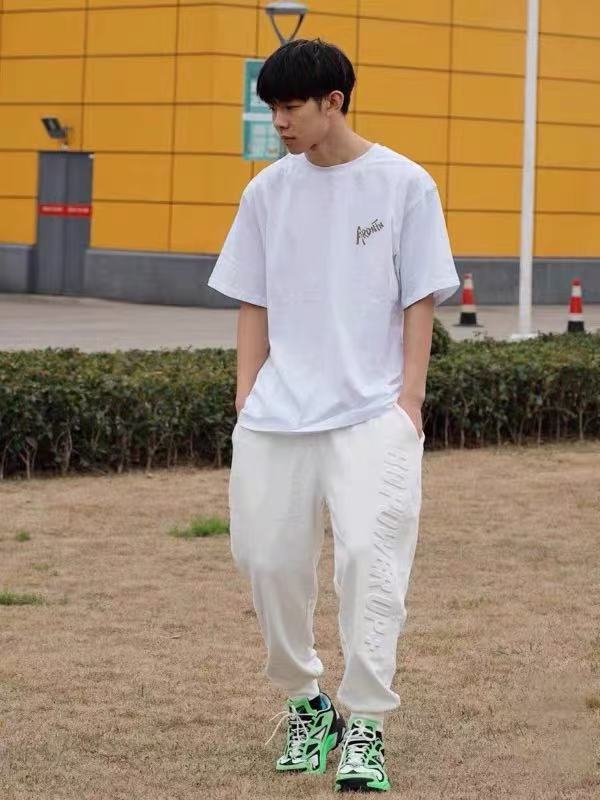 Men's short-sleeved summer trend loose letter print shirt