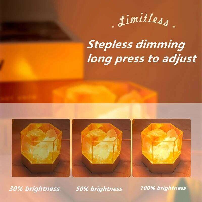 E5 LED Natural Himalayan Crystal Rock Salt Night Table Lava Lamp USB Plug Meditation Home Room Bedroom Decoration Z260127