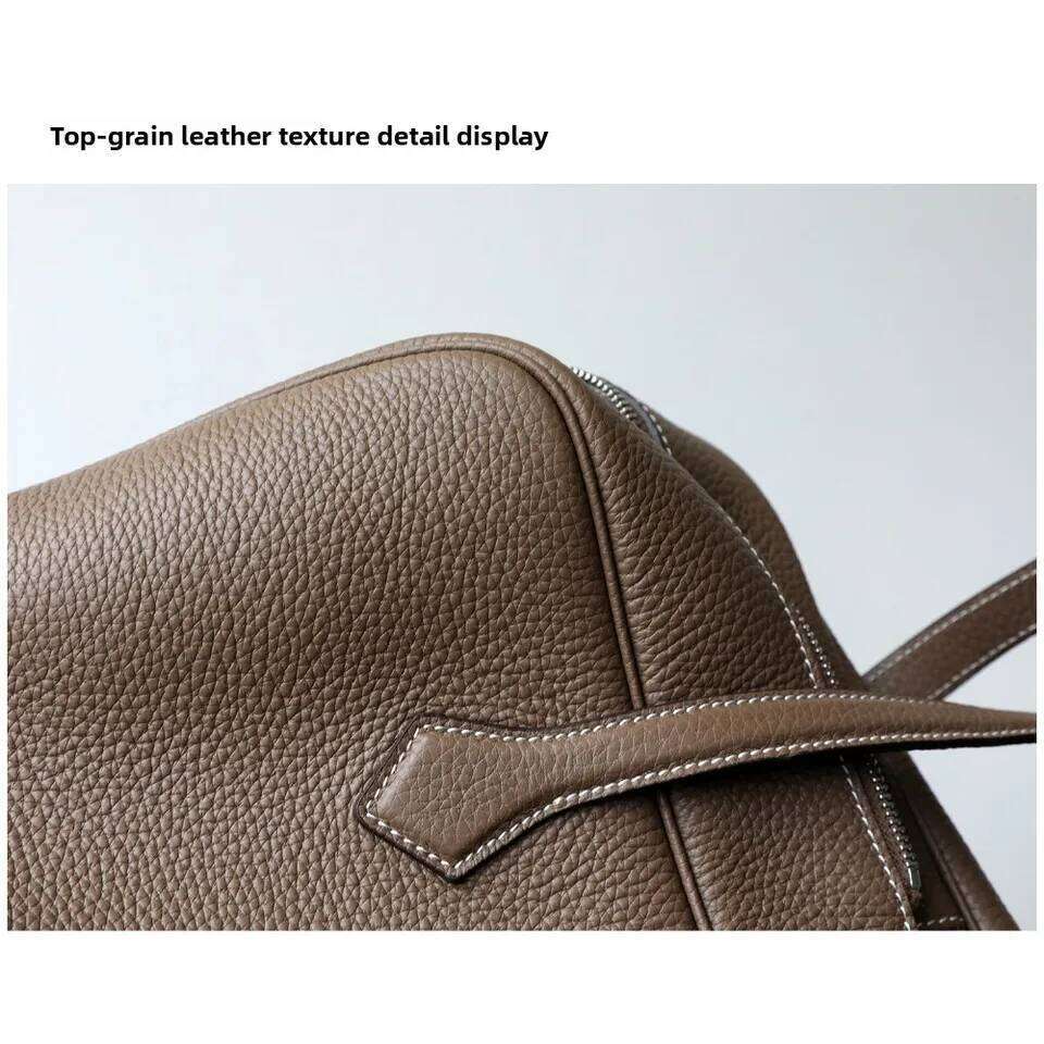 Luxury Bags Premium First Layer Cowhide Boston Genuine Leather Women's Simple Large Capacity Bowling Armpit Portable Messenger Bag Hot Selling BA