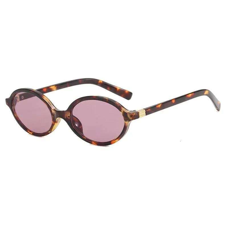 Sexy Small Oval Leopard Sunglasses Women Lovely Ins No Makeup Plain Frame Eyewear Cute Decorative Computer Glasses Men Z260127