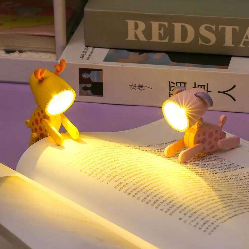 Mini LED Night Light Cute Cartoon Puppy Deer Dinosaur Desk Lamp Desktop Ornament Bedroom Table Lights Children Holiday Gifts Z260127