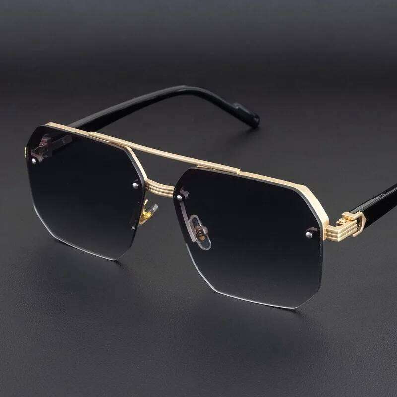New Retro Double Bridges Square Eyewear Metal Men Sunglasses Fashion Gradient Shades UV400 Women Sun Glasses Z260127