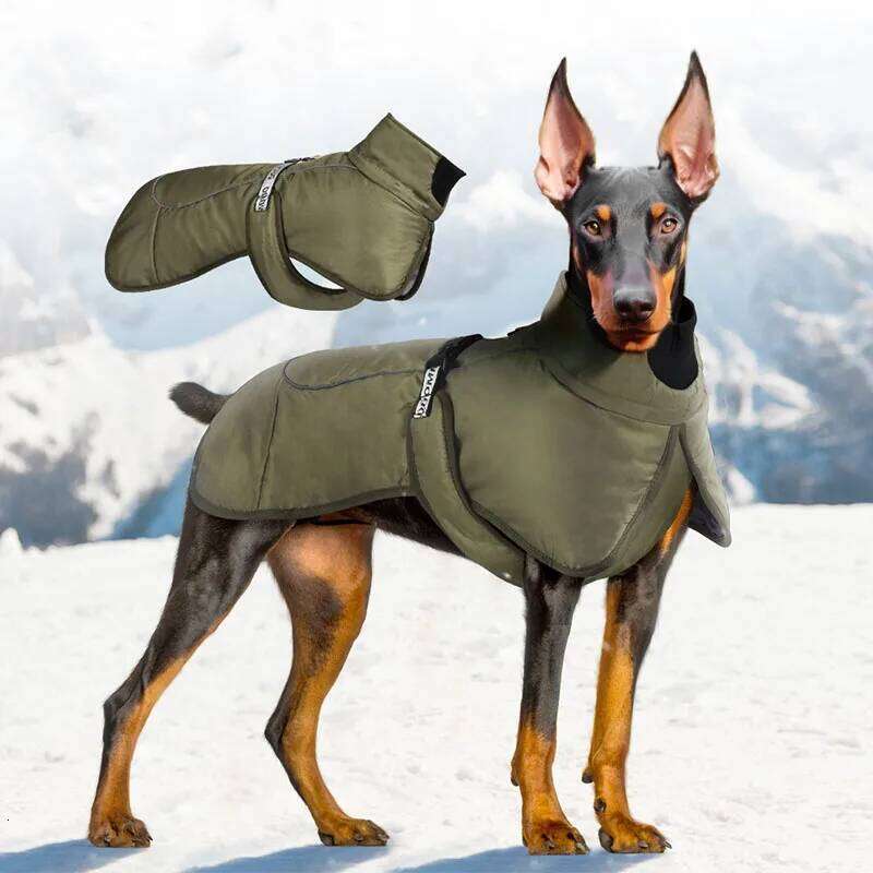 Dog Winter Coat, Waterproof Warm Jacket with Harness Built in, Reflective Cold Weather Doggie Vest, Windproof Turtleneck Pet XJ260127