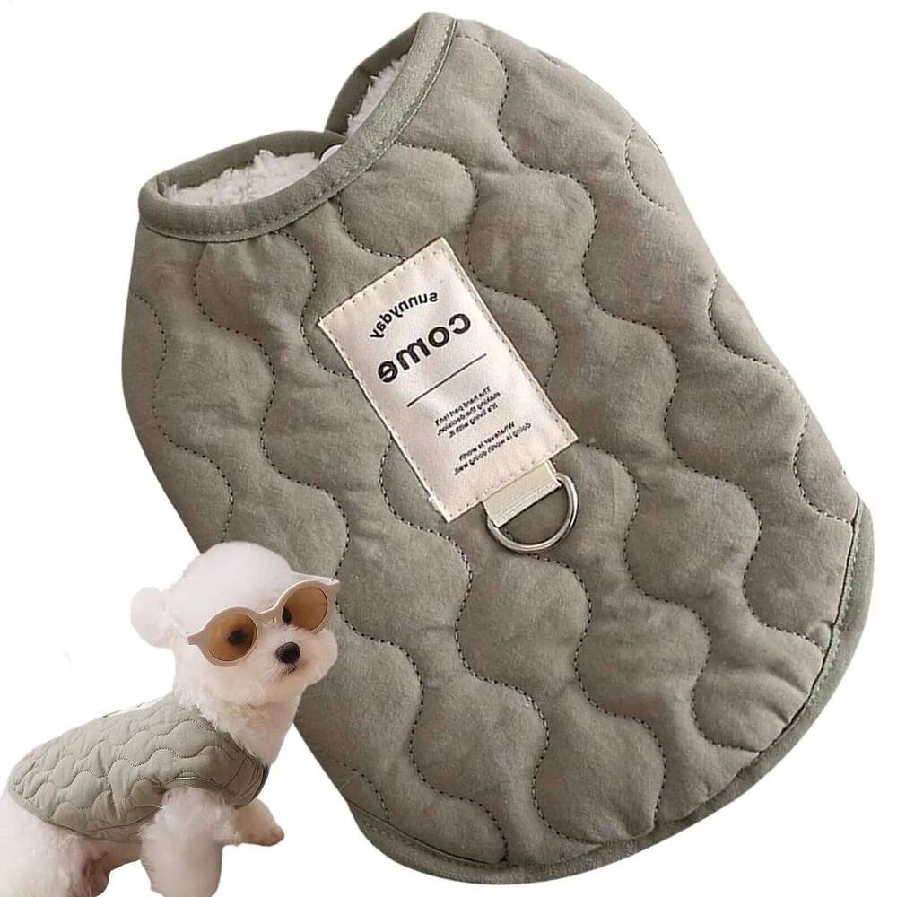 Winter Warm Dog Jacket with Built in Harness Hole Cold Weather Pet Apparel Cozy Snow Vest for Small Dogs Cats XJ260127