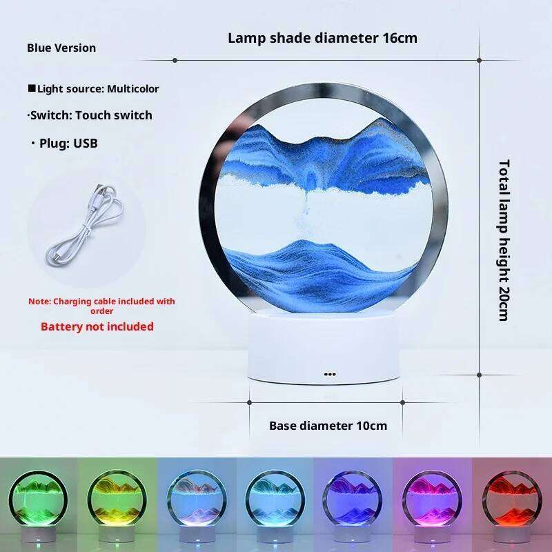 Internet Celebrity Atmosphere Creative Quicksand Ornament Hourglass Sand Painting 3d Night Lamp Table Bedside Bedroom Z260127