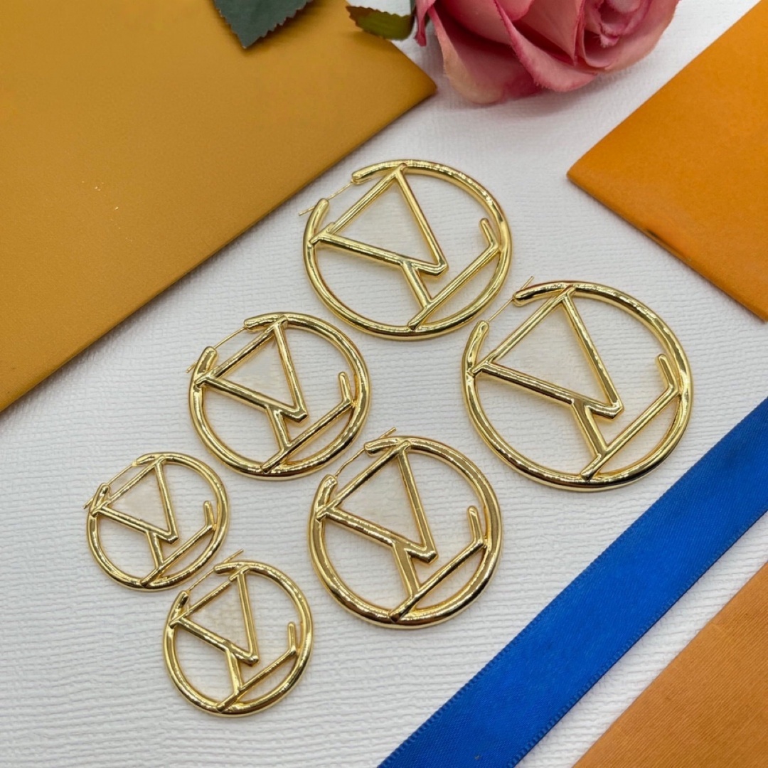 Luxury designer earrings for women stud earings gold designer jewelry 3 4 5cm high quality fashion 18K gold plated letter classic hoop charm earring woman party gifts