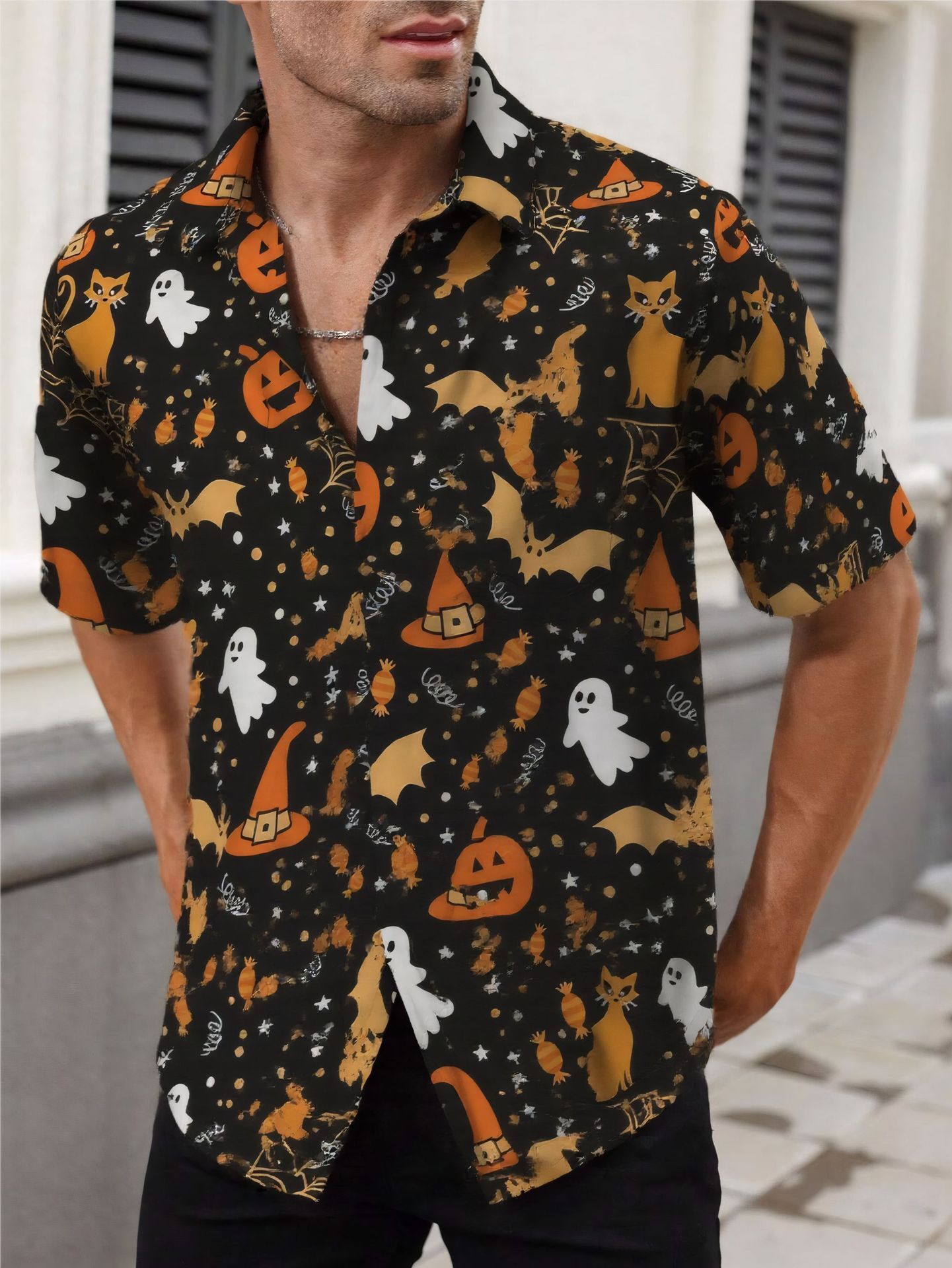 2025 Mens 3D Printed Short Sleeve Shirt Summer Vacation Hawaiian Casual Turn-Down Collar Mens Shirt