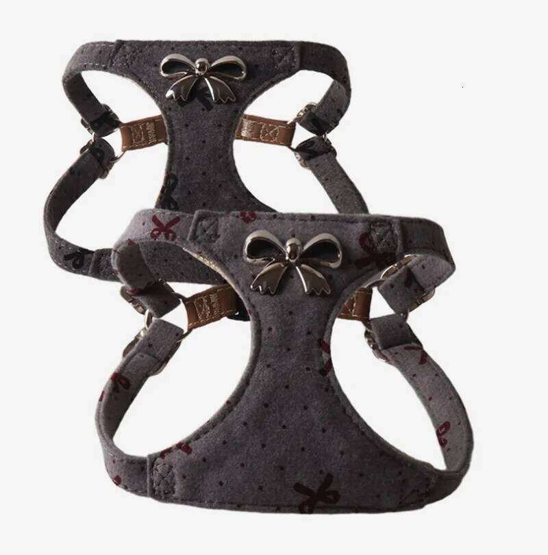 Leash and Denim Dog Set with Metal Bow - Adjustable Vest Harness for Puppy Small Dogs, Pet Supplies pet supplies - & Dogs,