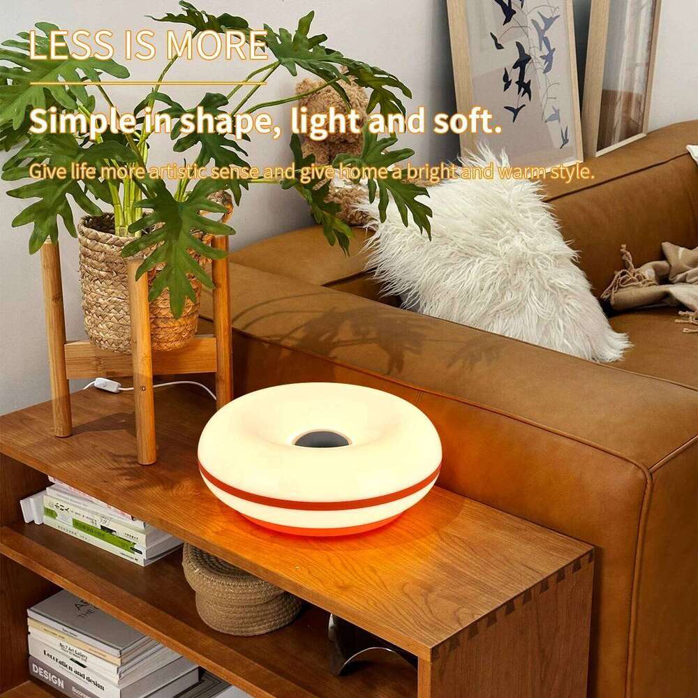 Bauhaus donut table lamp USB plug bedroom bedside decorative light living dining room ambient lightNot glass Z260127