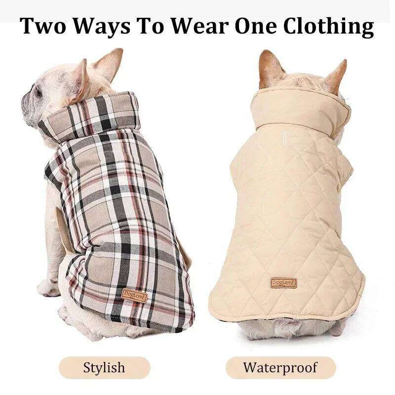 NONOR Winter Jacket Waterproof Cozy Clothes for Medium Large Dogs Warm Dog Coat French Bulldog Labrador Costume XJ260127