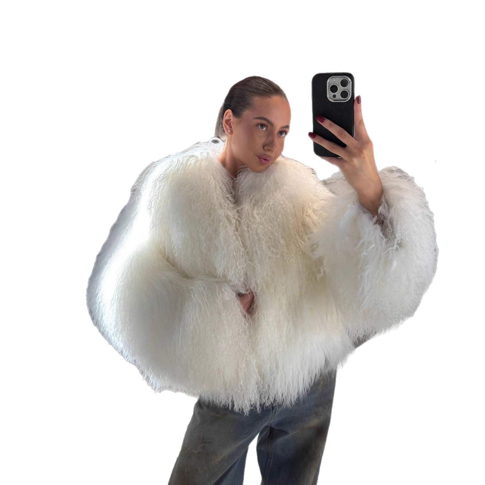 Winter Autumn Fashion Real Fur Jacket Women Genuine Mongolia Sheep Fur Coat 241107