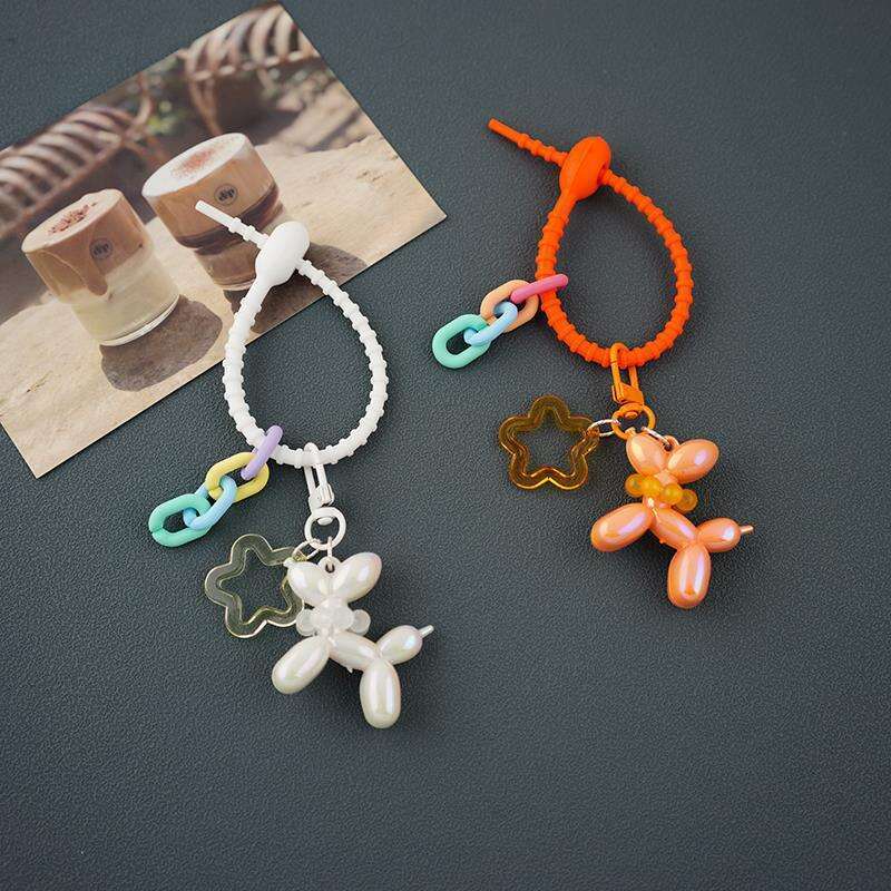 Dog-shaped jewelry keychain Dreamy Bubble pendant Beaded belt accessory for daily carrying of mobile phones and decorating bags