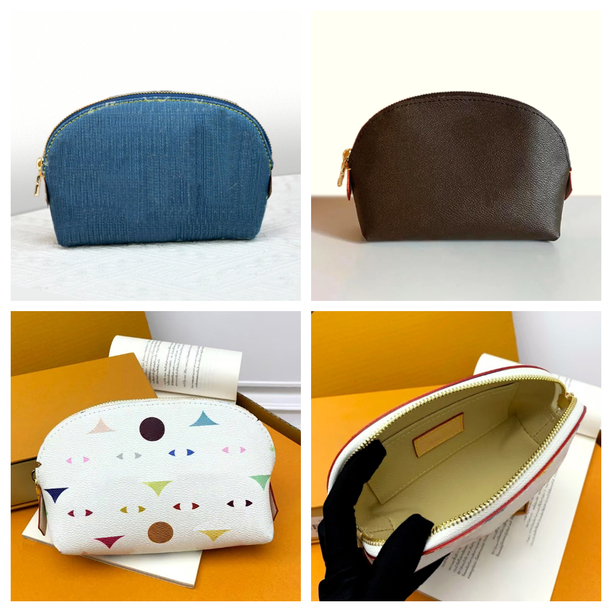 Designer Cosmetic Bag Luxury Mini Makeup Pouch Toiletry Bag Luxury Clutch Travel Cosmetics Organizer Wallet