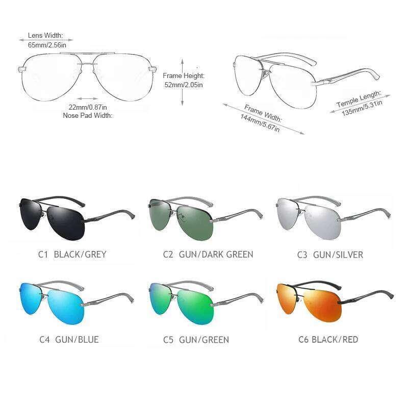 Fashion Rimless Pilot Polarized Sunglasses Men Women High Quality Aluminum Magnesium Sun Glasses Male Classic Driving Shades Z260127