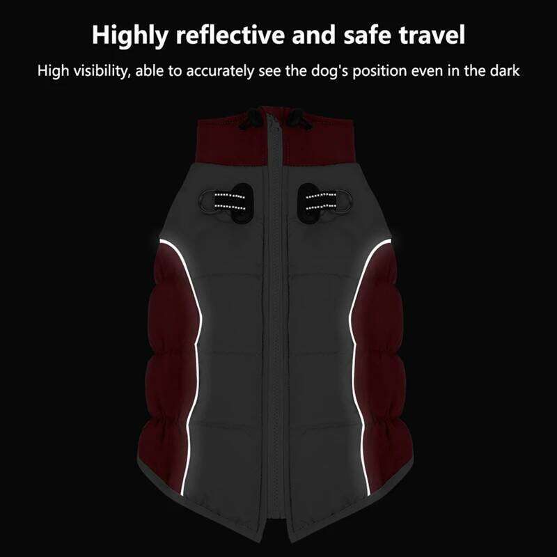 XL-6XL Zipper Winter Warm Coat Jacket Reflective Fleece Dog Cold Weather Vest with Leash D Rings for Medium Large Dogs XJ260127
