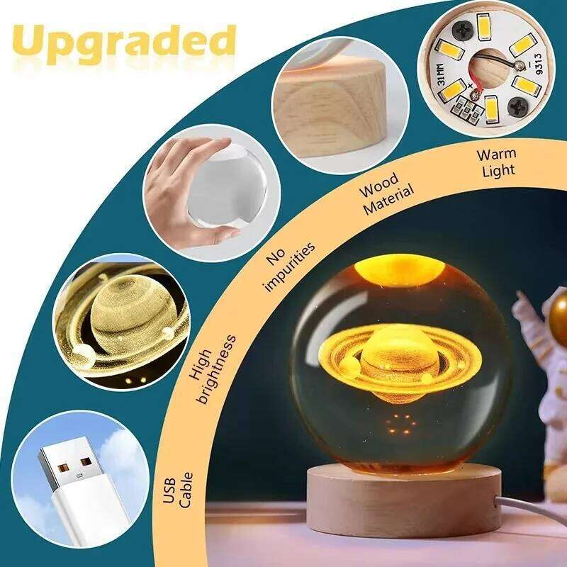 Crystal Ball LED Galaxy Children Lamp For Bedroom Ambient CreativeGift Night Light Led LightChristmas Z260127