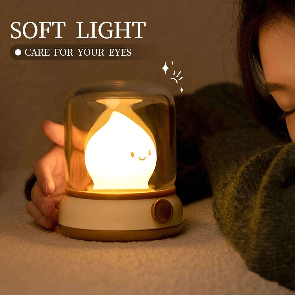 Mini Desktop LED Cute Night Creative USB Rechargeable Portable Cartoon Table Lamp For Coffee Bar Home Decor Hotel Bedroom Z260127