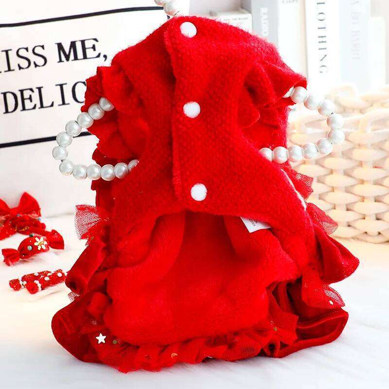 Luxury Coat Autumn Winter Cat Princess Custome Multi-layer Pleated Clothing for Small Dog Pet XJ260127