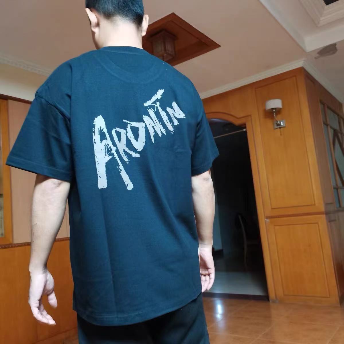 Men's short-sleeved summer trend loose letter print shirt