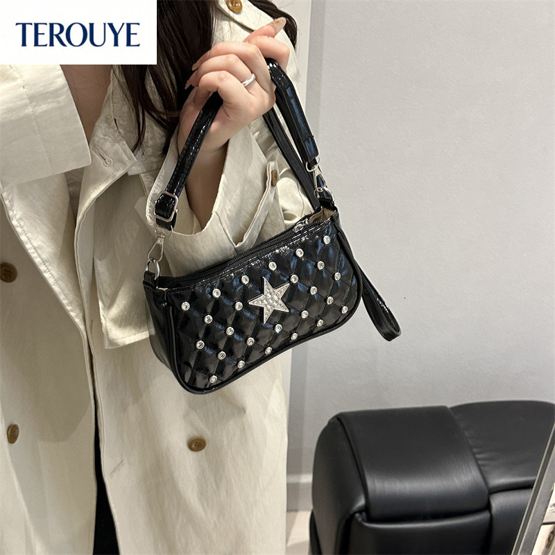 TEROUYE autumn and winter new Korean version niche bag design handbag diamond pattern trendy style fashionable women's shoulder bag